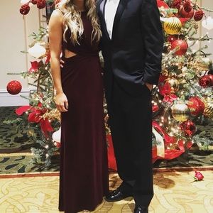 LULU’s Velvet gown with cut outs